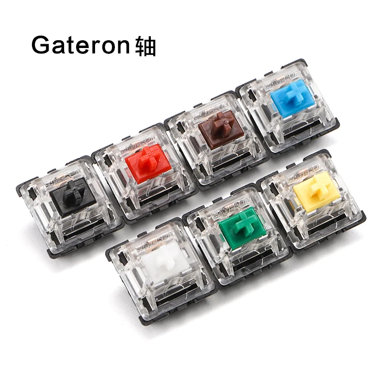 Gateron Switch 3 Pin Transparent Case Blue Red Black Brown Green White Yellow Switches Mechanical Keyboard Cherry Mx Compatible