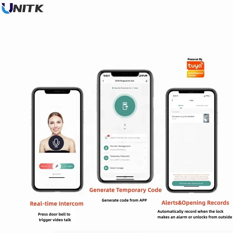inteligentny pilot tuya wifi biometryczny odcisk palca inteligentny zamek bezkluczykowy zamek do drzwi wejściowych
