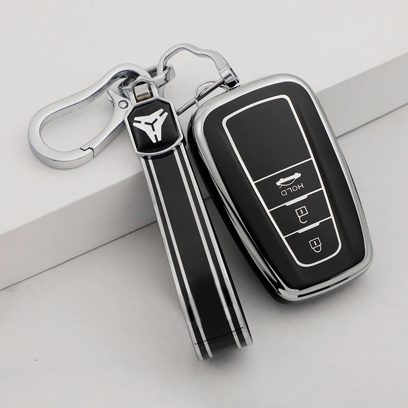 Für Toyota Prius Camry Corolla CHR C-HR RAV4 Land Cruiser Prado 2/3/4 Tasten TPU Auto Schlüssel Fall Abdeckung Shell Keychain zubehör