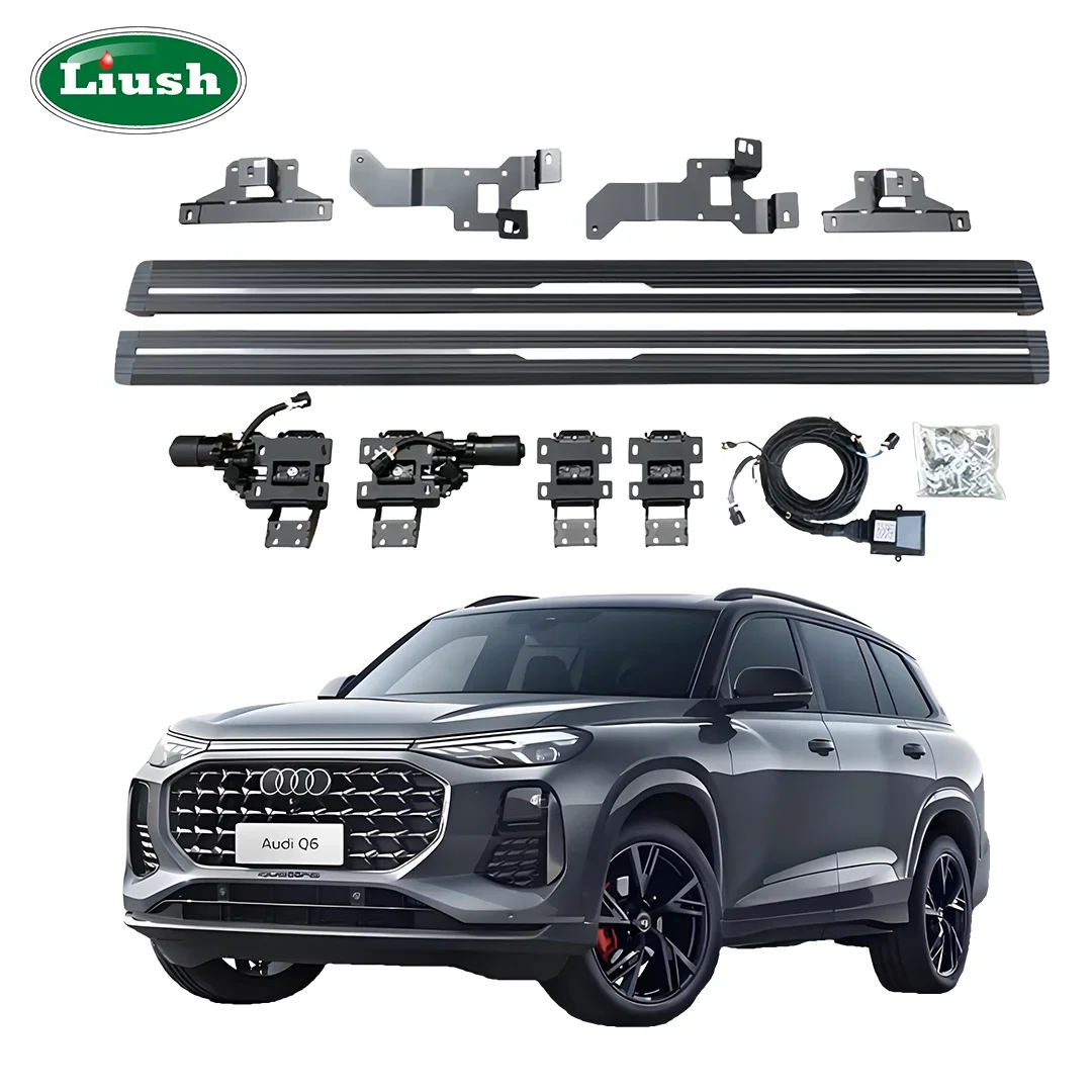 Liush Power Electric Side Step Running Board For Audi Q6 Aluminum Alloy Automatic Car Upgrade Modification Side Pedal Waterproof