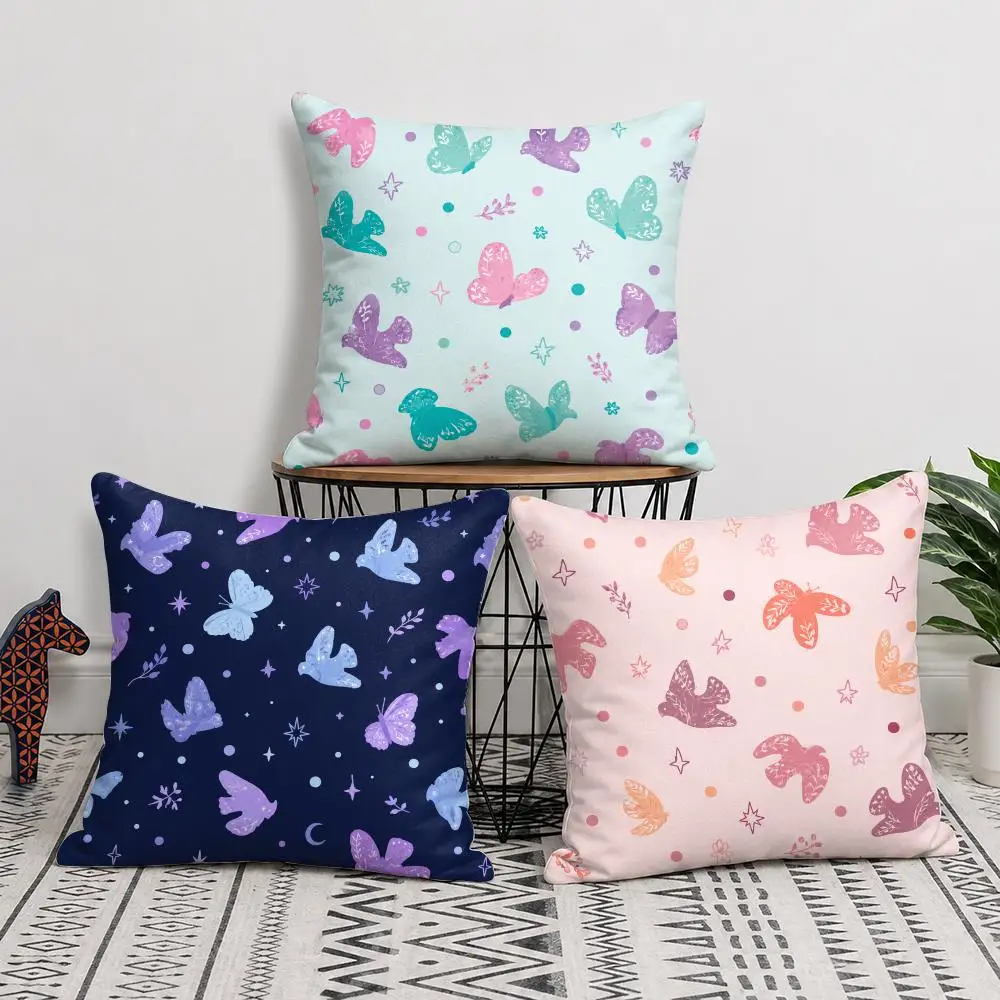 Whimsical Sky Doves Cushion Cover Short Plush Double Sided Printed Soft Pillow Case Home Sofa Decor Festival Gifts