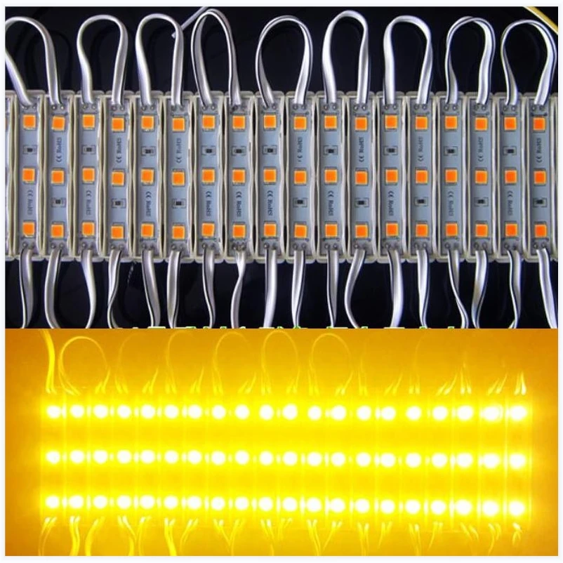 DC12V LED Module 3 SMD 5054 Cool White/Red/Warm white/Green/Blue/yellow/Pink Waterproof IP66 Super Bright Backlight for Signage