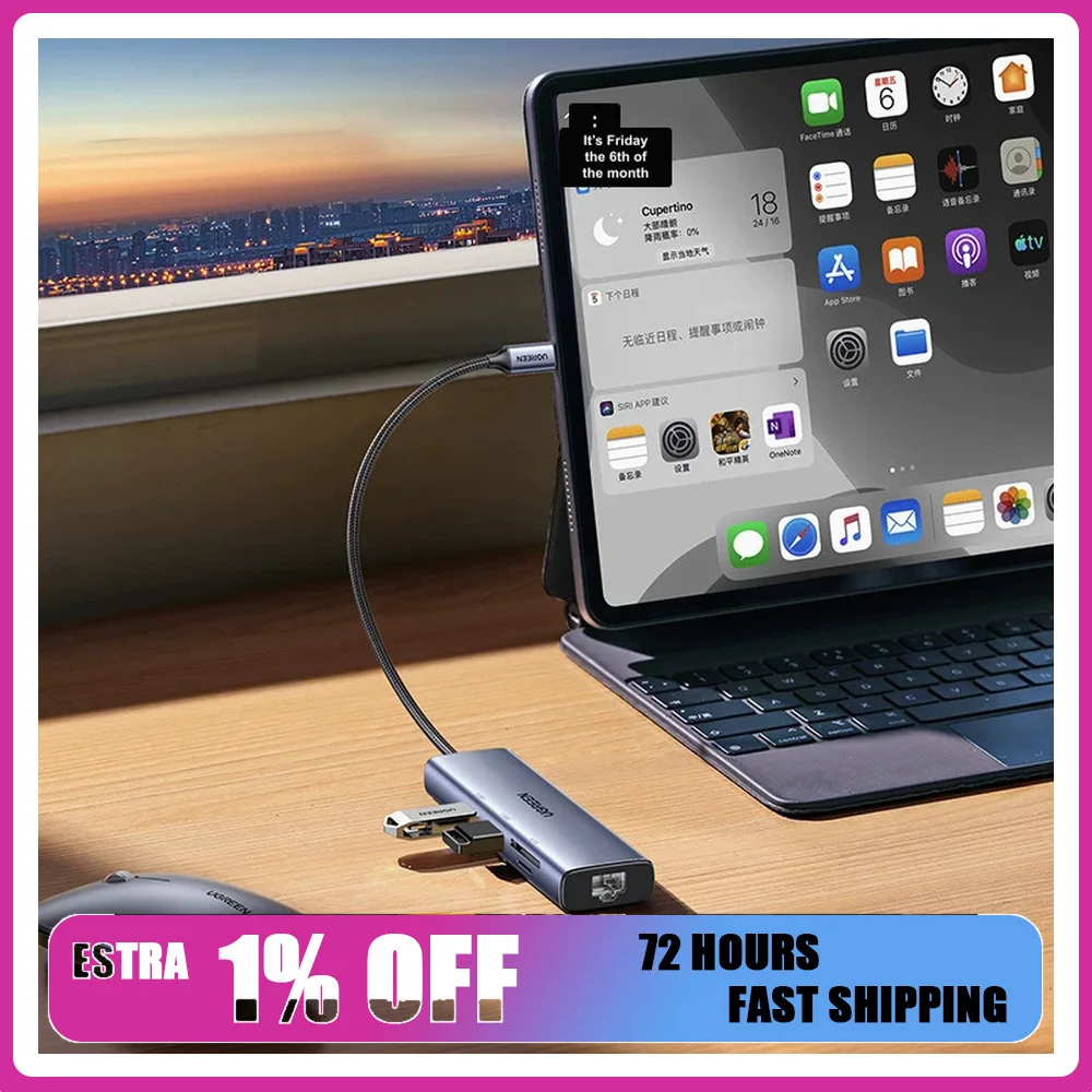 UGREEN CM512 35885 9-in-1 USB C Docking Station HDMI VGA Gigabit Ethernet 3 USB 3.0 SD TF 100W PD 1.5m Cable.