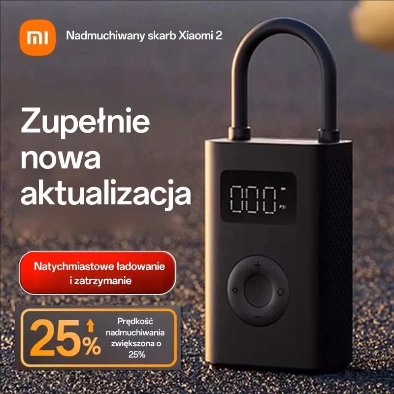 Xiaomi ضاغط هواء كهربائي محمول Mijia مضخة هواء 2/2D كنز صغير Type-C 150 رطل لكل بوصة مربعة منفاخ لإطارات السيارة LED متعدد المهام الكنز