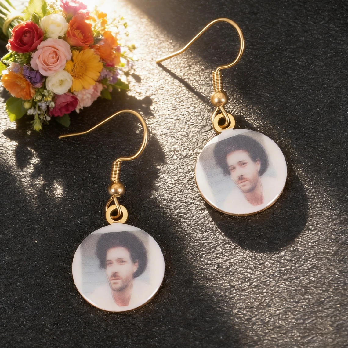 

Customized Colorful Photo Earrings for Women Stainless Steel Personalized Custom UV Print Colored Picture Earring Jewelry Gift