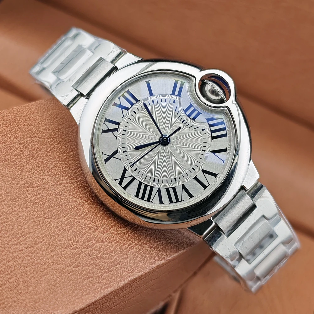 ساعة NH05 جديدة بالون أزرق ساعة نسائية 33 ملم شعار مخصص ساعة ستانلس ستيل ساعة حركة NH05
