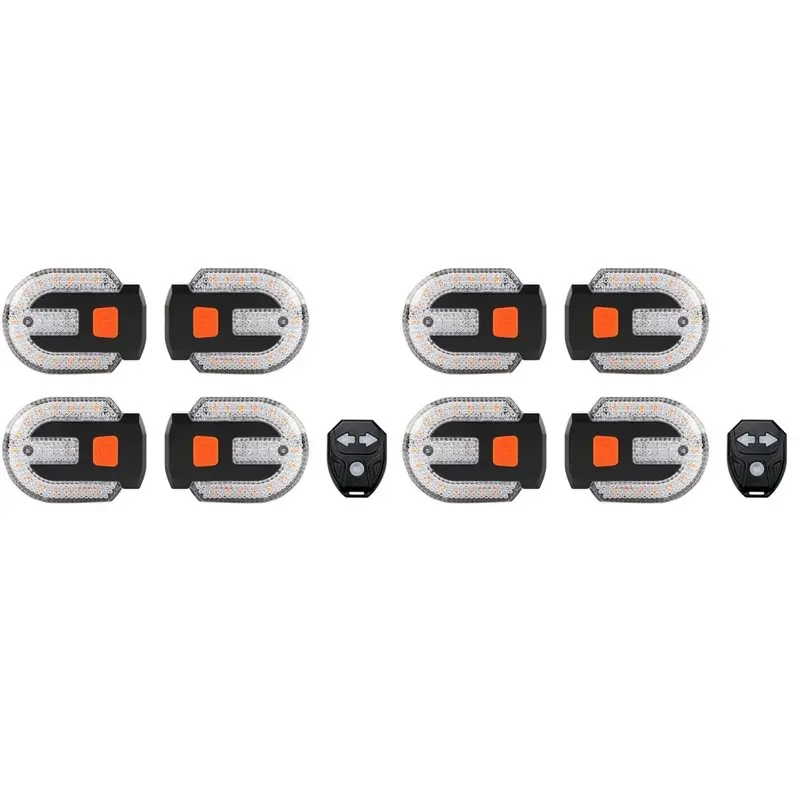 

8 шт. сигнальных фонарей для велосипедов с сигнализацией, дистанционным управлением/встроенным задним фонарем, водонепроницаемые стробоскопические задние фонари для велосипедов - AT20
