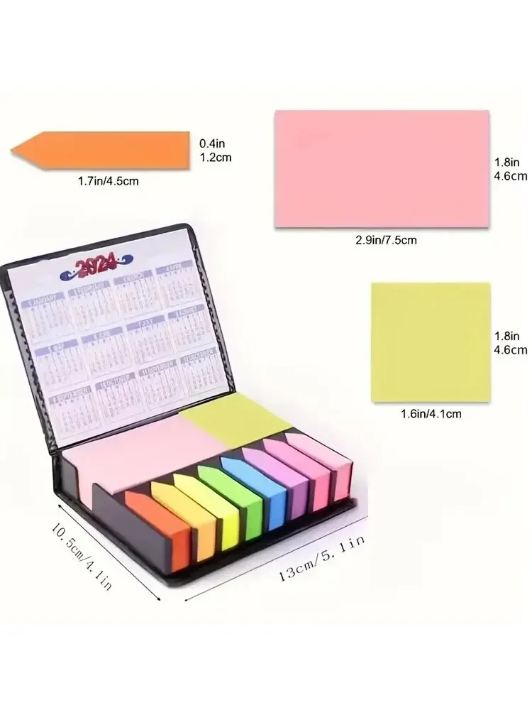 1 Set of Colorful Convenience Stickers Organization Multi-Color Stickers Set Leather Packaging Box Calendar 2024 and More