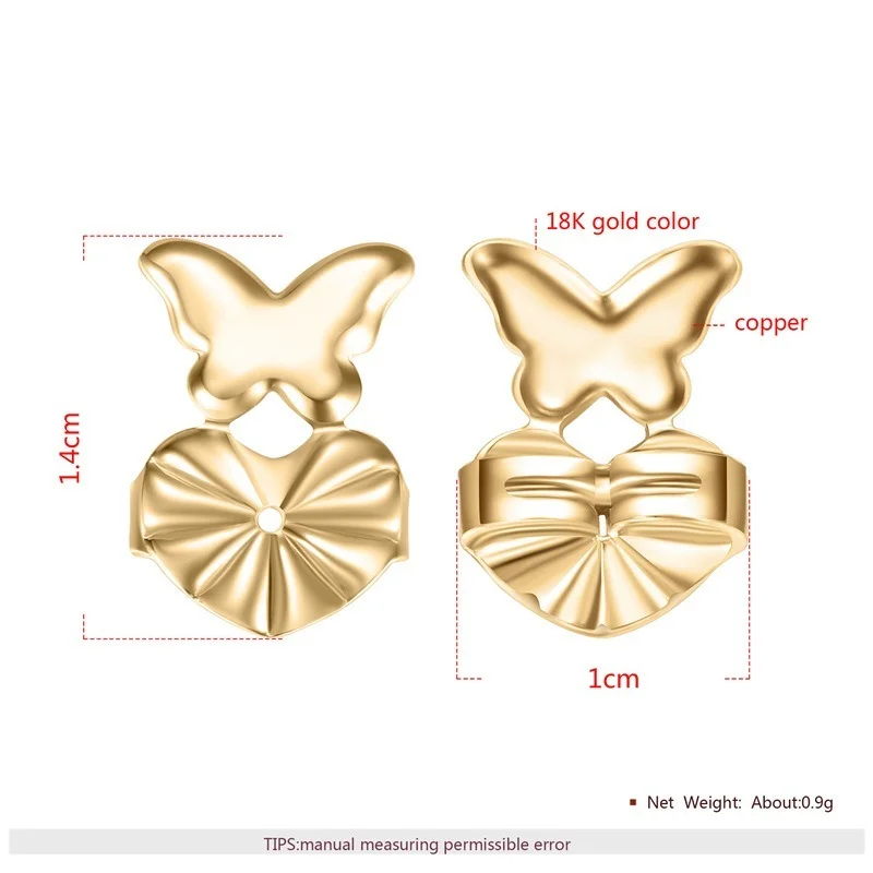 Ear Lifter Lift Hypoallergenic Fits Post Earring Earlobe Support Earrings Fashion Butterfly Stud Earrings Back Nut  for Women