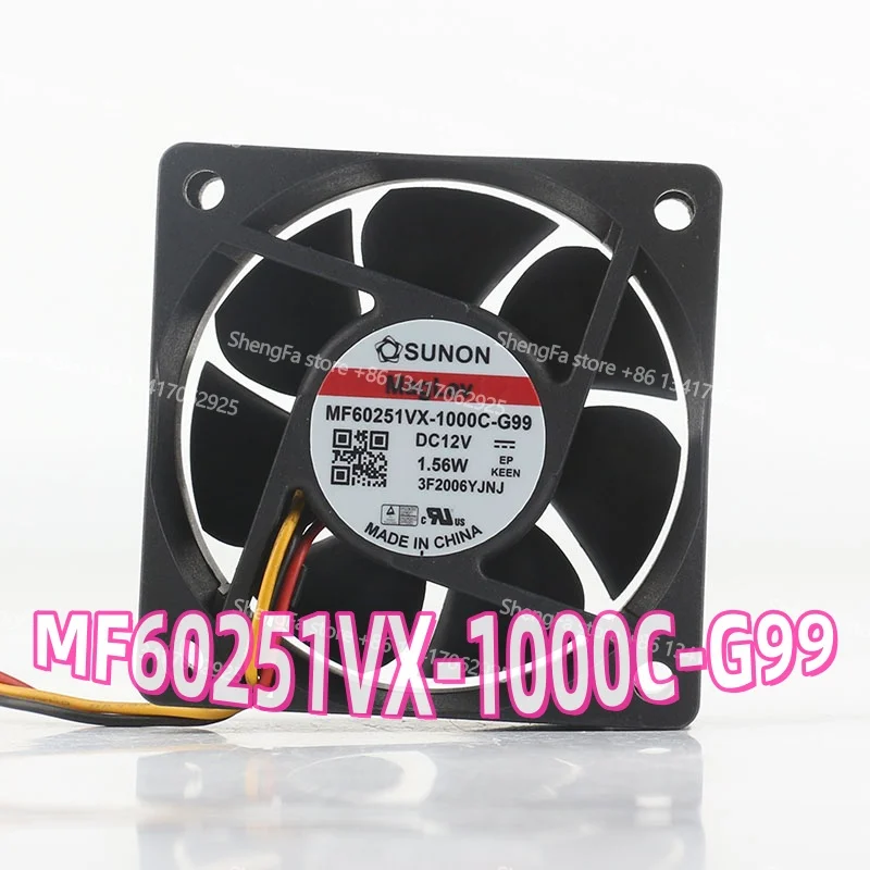 MF60251VX-1000C-G99 12V 1.56W SUNON 6025 High-Performance 6cm Fan for Large Airflow Capacity