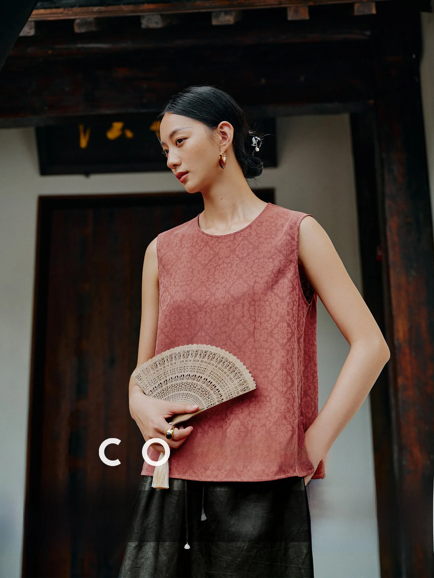 

CA Oriental Beau Silk Vest Reversible mat New Chinese Sle National Trend Loose Fit Women's Summer irt