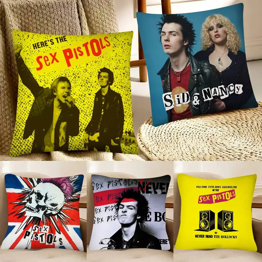 Rock Band S-Sex P-Pistols Pillow Case Fashion Square Pillowcase Bedroom Sofa Room Ins Decoration Leisure