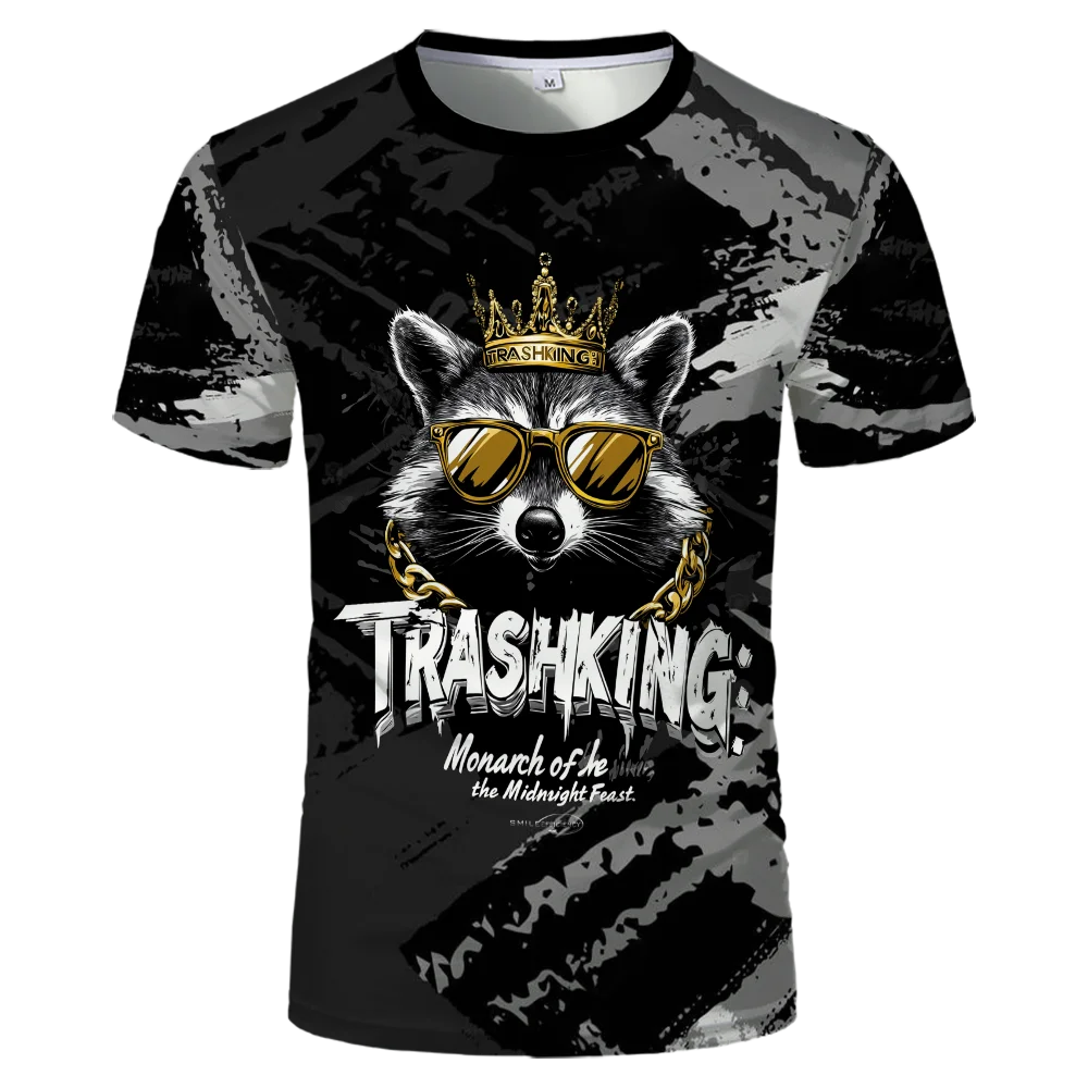 

2025 New Tie-dye Raccoon Pattern T-shirt 3D Printing Design Trendy Fashion T-shirt For Men And Women Street Style