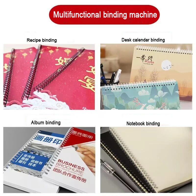 1Pcs Binder Puncher Machine Manual Wire Binding Machine 34 Holes Metal Spiral Wire Spool Binding Machine