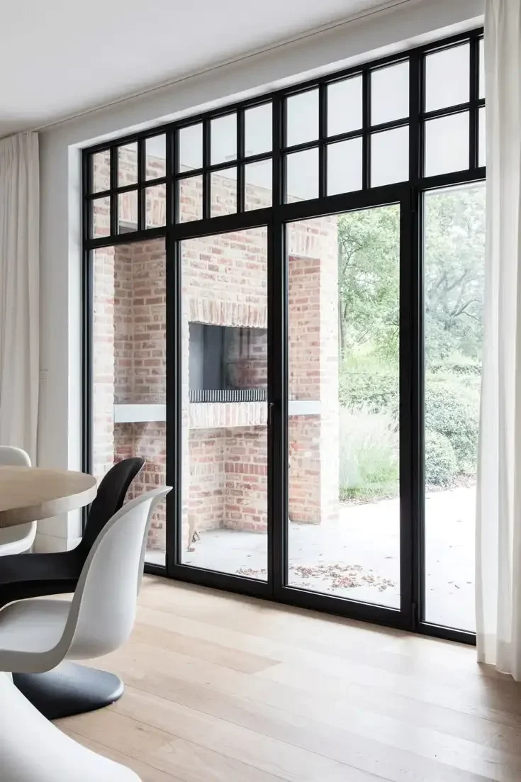 Porte scorrevoli resistenti in vetro temperato con rottura termica su misura in lega di alluminio per la decorazione del balcone del giardino