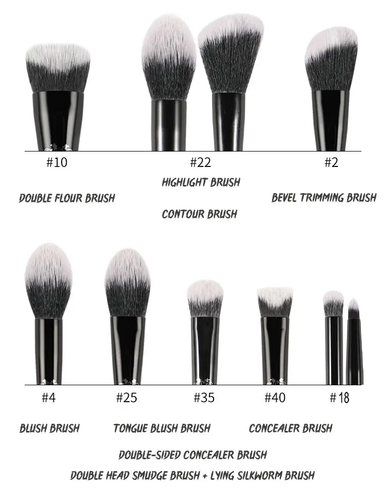 KVD Makeup Brushes Series Blusher Powder Foundation Concealer Eye Shadow Blending Cosmetic Beauty Soft Brush Tools Maquiagem