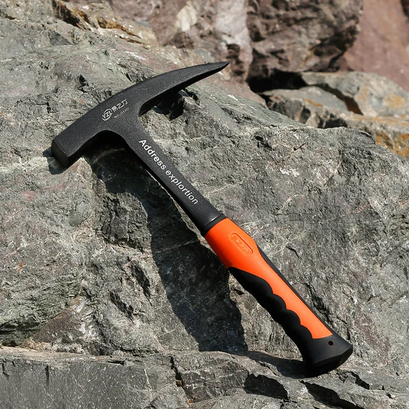 

Rock pick geological hammer mine exploration and survey pointed high carbon steel multifunctional geological hand tool