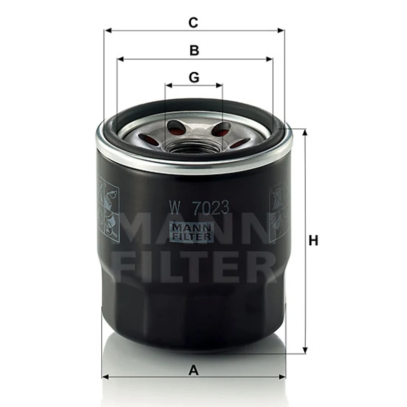 MANNFILTER W7023/W7023M filtr oleju pasuje HYUNDAI Verna RV KIA K2 KX krzyż KX1 Pegas 2630002502 2630002503 2630003000 2630003001