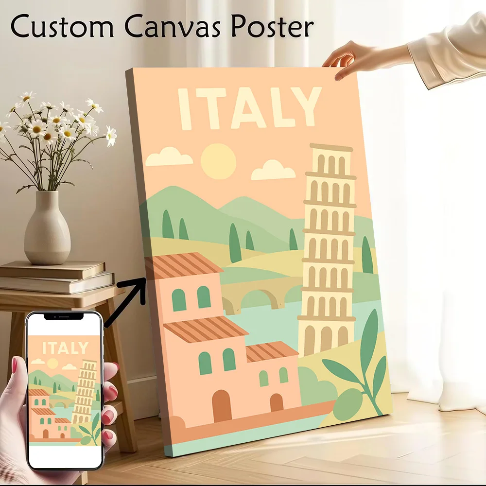Italy Travel Canvas Wall Arts Poster Customizable Pictures Printing for Room Home Decor Luxury Bedroom Accessories Wand Deko