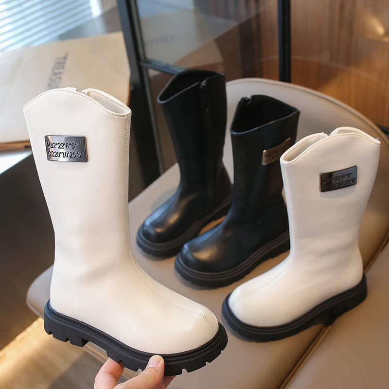 

Классические длинные резиновые сапоги для девочек. Осень-зима 2022. Новые модные детские многофункциональные высокие сапоги принцессы на молнии.