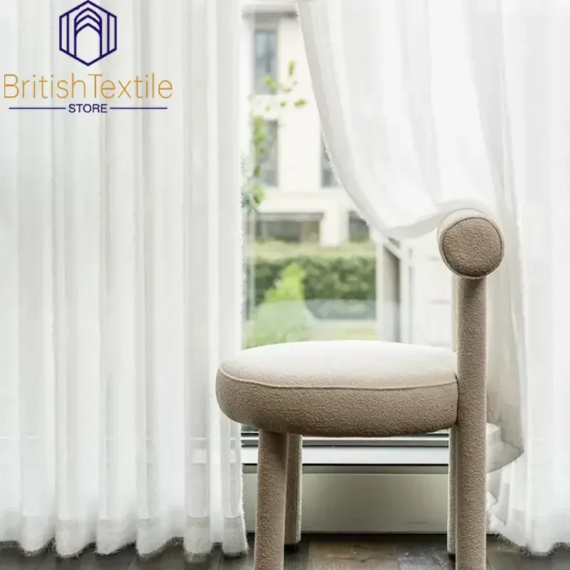 

Modern Curtains for Living Dining Room Bedroom Plush Tulle Window Gray Tulle Kitchen Sheer Curtains Customized