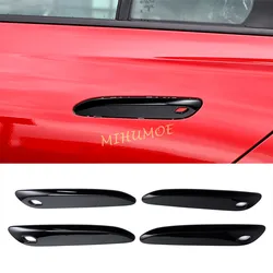 Glossy Black Door Handle Trim Molding Stickers For Mercedes-Benz E350 E450 2024 2025 S-Class EQE350 EQE500 EQS450 EQS580 2023