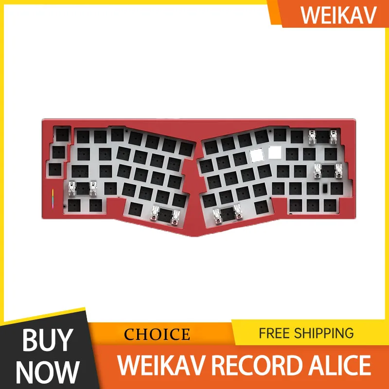 

Weikav Record Alice Customized Mechanical Keyboards Kit New Aluminum Alloy RGB Tri-Mode Gaming Keyboard Kit PC Accessories Gifts