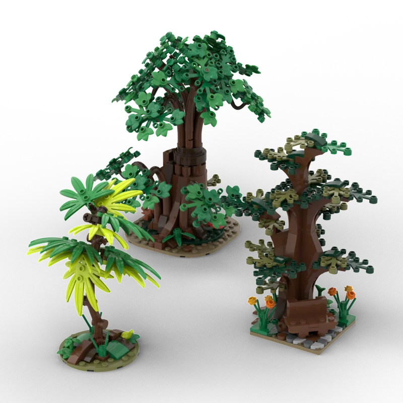 City farm MOC Parts Figures Building Blocks Set Plant Tree Leaf Flower Grass Garden ModelFriends Bricks Toys For Children