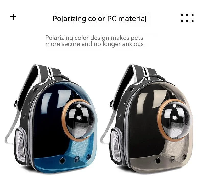 Large Transparent Outdoor Fashion Pet Backpack Comfortable Breathable Eco-friendly Carry Bag With Zipper Closure Made Plastic