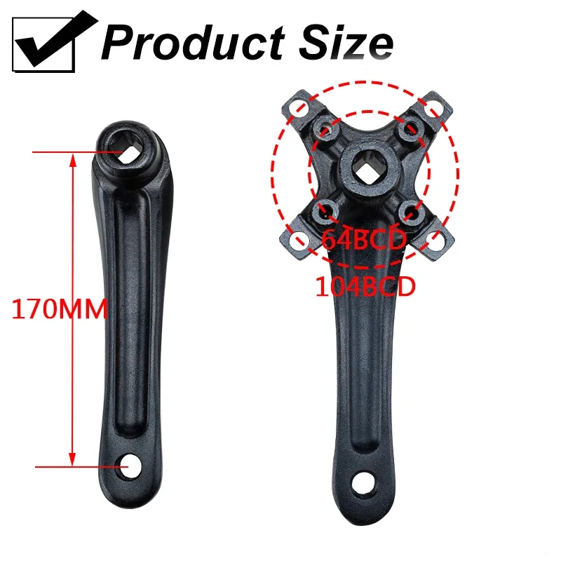 BUCKLOS Crankset 104/64 BCD MTB Crankset 3*9S 3*10S Mountain Bike Crank Set Aluminum Alloy Square Crank for Shimano