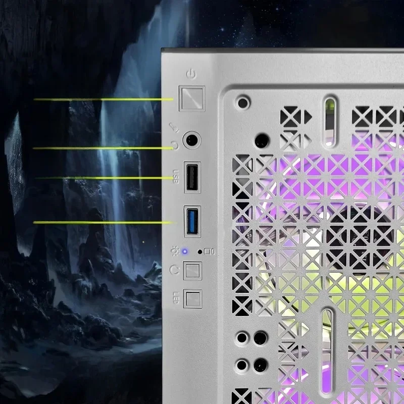 ゲーミングデスクトップPC、Radeon RX 580 16G、Core i7-6700 最大4.0Ghz、32G DDR4、2T SSD、600M WiFi、BT 5.0、RGBファンx5