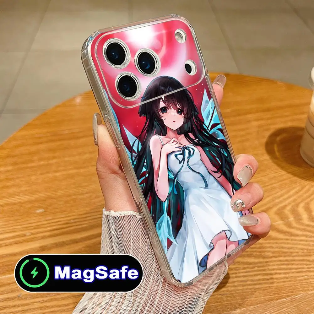 Saya no Uta حافظة هاتف محمول لهاتف آيفون 17 16 15 14 13 12 11 Air Pro Max Plus Mini Magsafe غطاء ملون شفاف غطاء فاخر