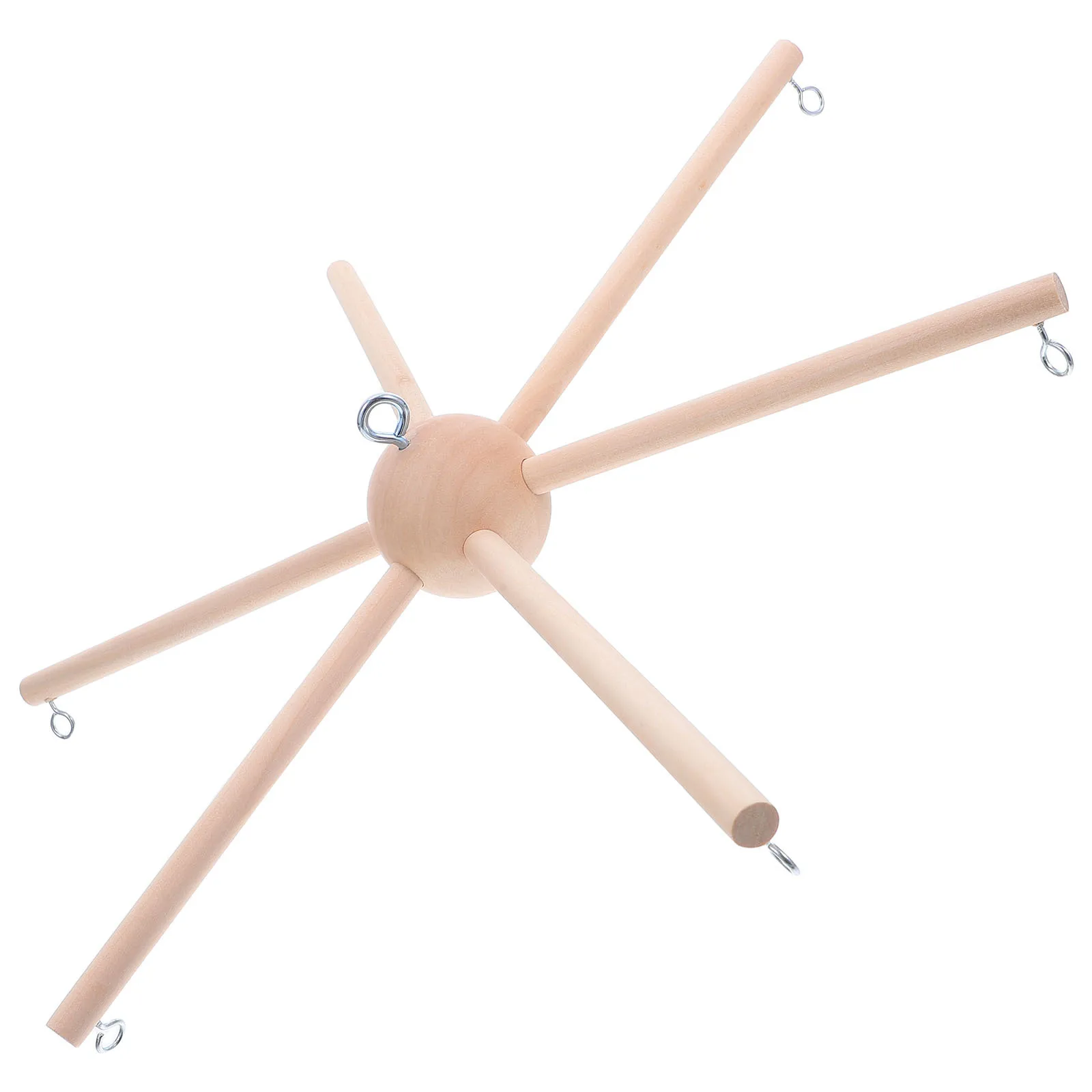 1 مجموعة خشبية الرياح الرنين الإطار 6-الساق كرة مستديرة تصميم مستقرة DIY حامل معلق لغرفة الحضانة ديكور الطفل حامل الهاتف الخشب #2