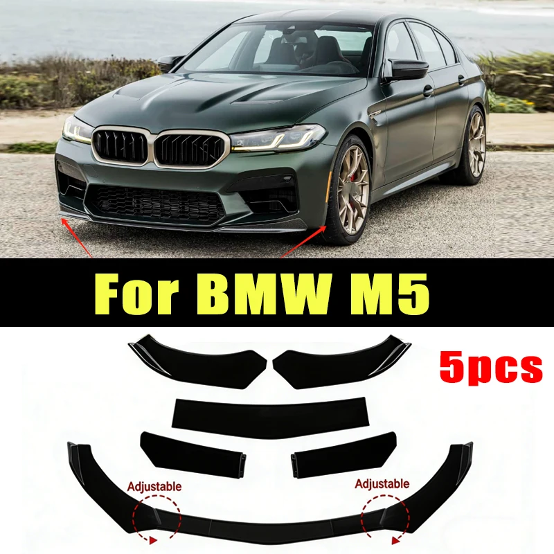 

5Pcs ABS Material Universal Car Front Bumper Separator Bumper Lip Body Kit Duck Lip Separator For BMW M5 Car Accessories