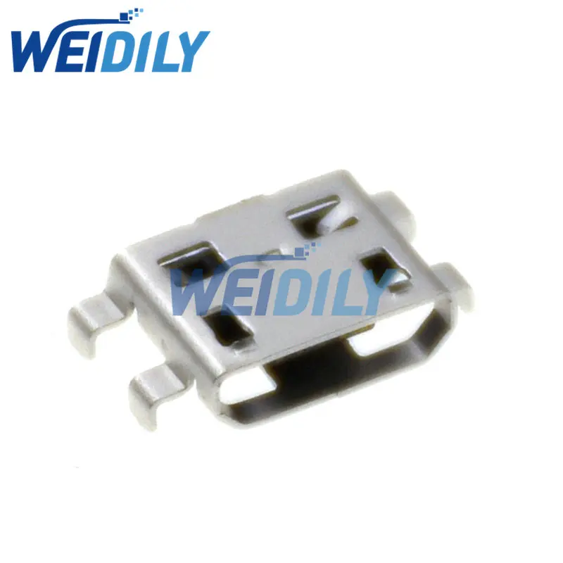 10PCS Micro USB Connector 5pin heavy plate 0.8mm B type no side Female Jack For Mobile Mini USB repair mobile tablet Tail plug