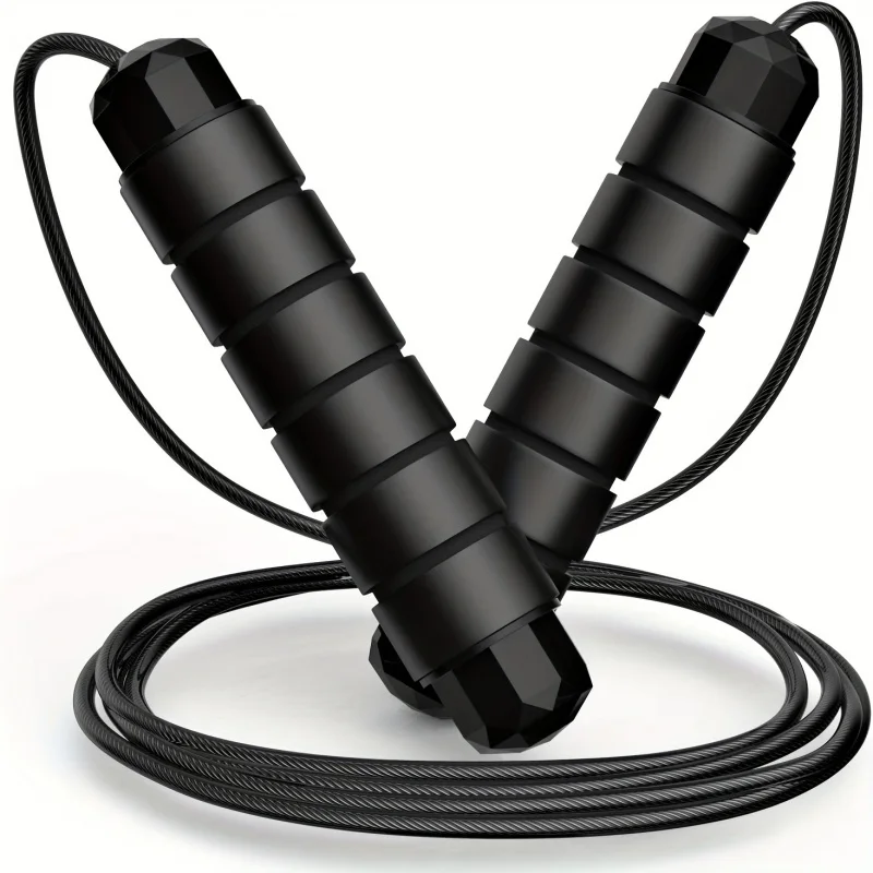 One-Piece Design with Ball-Bearing Pulleys, This Skipping Rope Features a Fast-Pulling Rope and a 6-Inch Memory Foam Handle. It