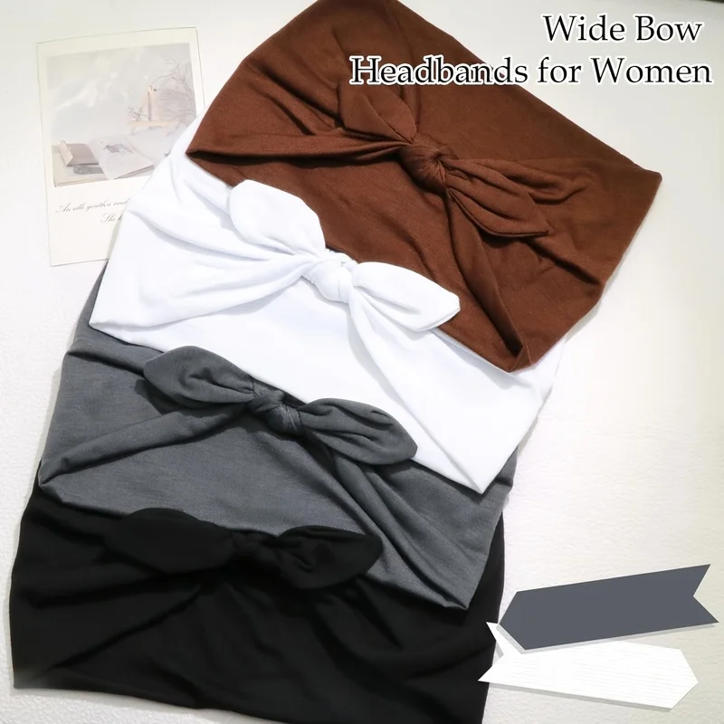 6pcs Set of Bow Headbands for Women And, Bohemian Turban Headband Bunny Ear Women'S Headband Anti-Slip Cute Knotted Women'S Head