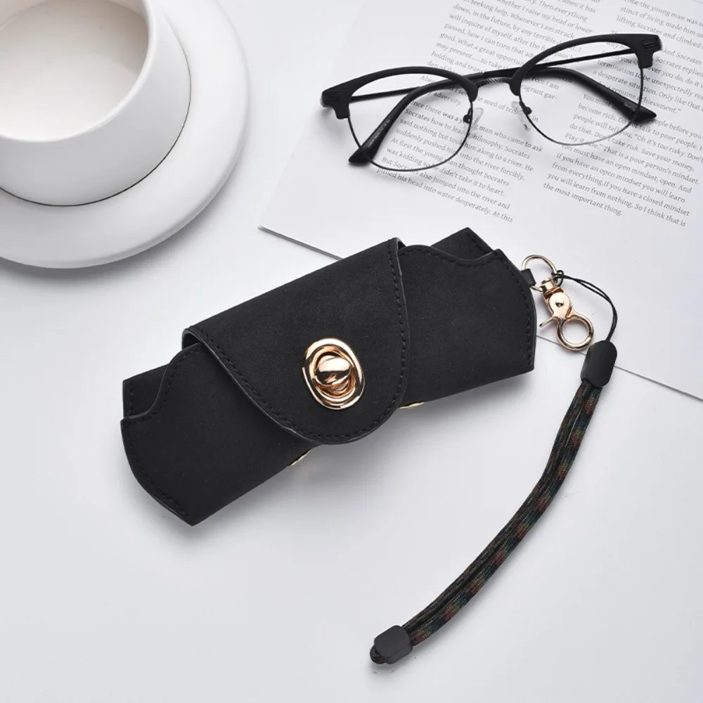 

New Leather Soft Sunglasses Case Hanging Neck Portable Glasses Storage Bag Glasses Case Eyeglasses Accessories