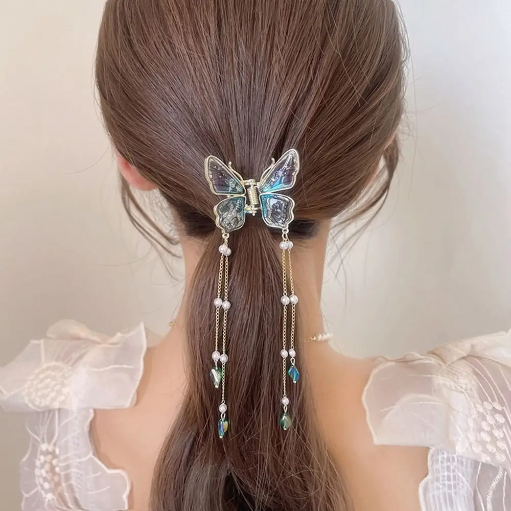 Soporte para cola de caballo, tocado de mariposa, garra para el cabello, accesorios para el cabello, pinza de cangrejo, palo para el cabello de estilo coreano