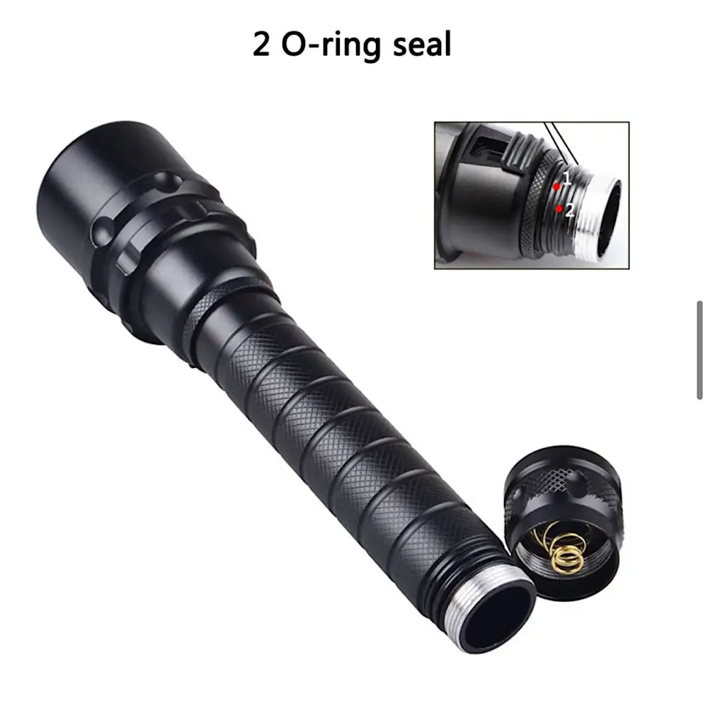 Waterproof Professional 5pcs XM L2 Beads Powerful Super Bright Led Scuba Diving Flashlight Diver Light Underwater Drop Shipping