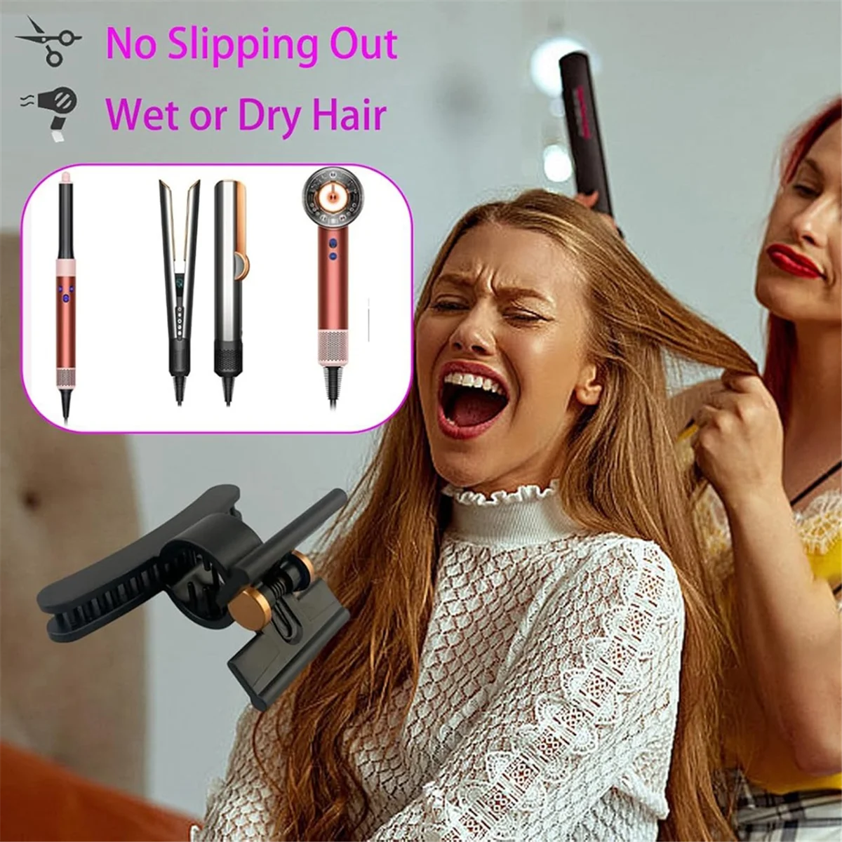 BABQ Pinzas para el cabello para secador de pelo Dyson y accesorios para secador de pelo Airwrap Styler Rose