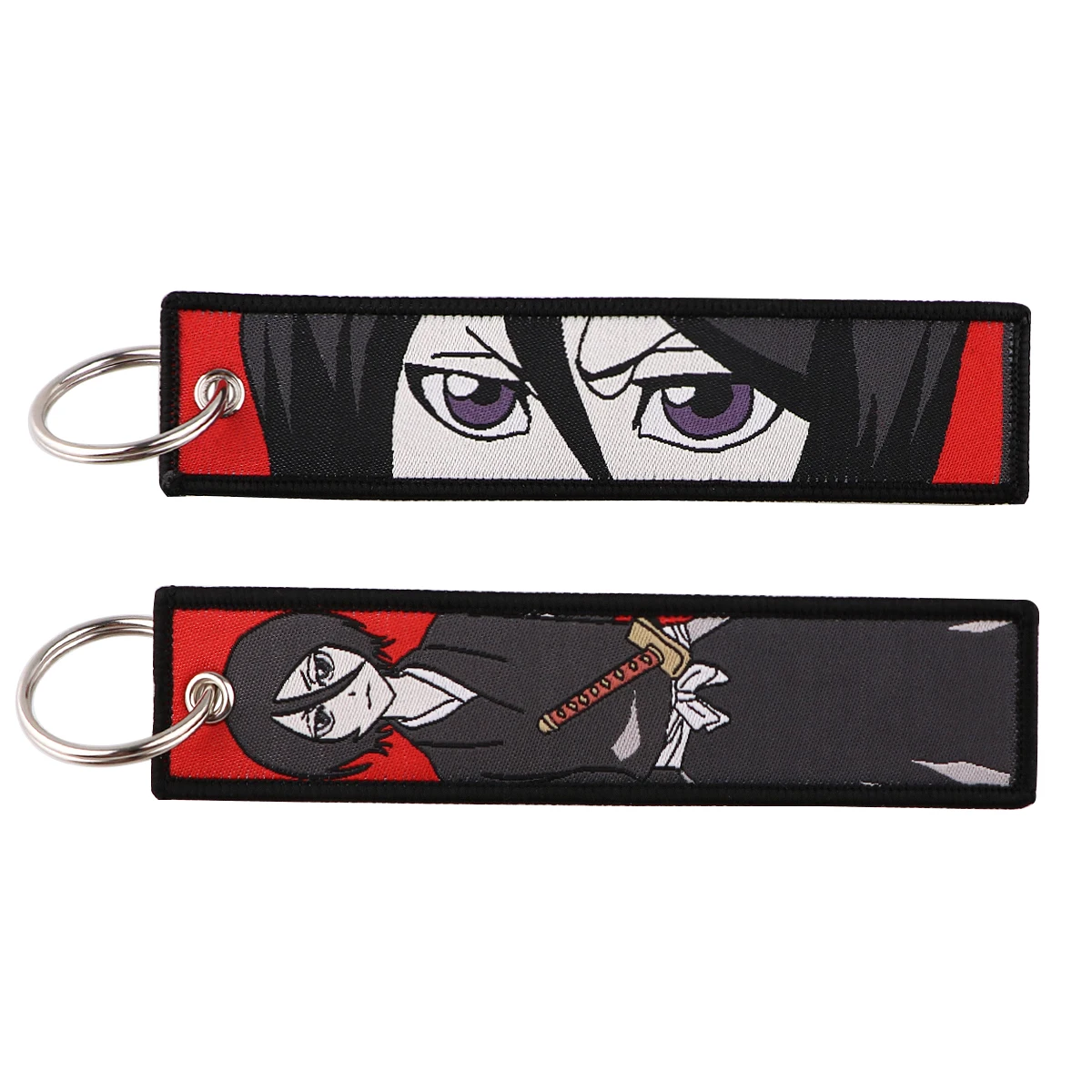 Embroidered Cool Manga Car Keychains for Men Keyring Japanese Anime keys Tag Women Man Fashion Accessories Jewelry Gifts