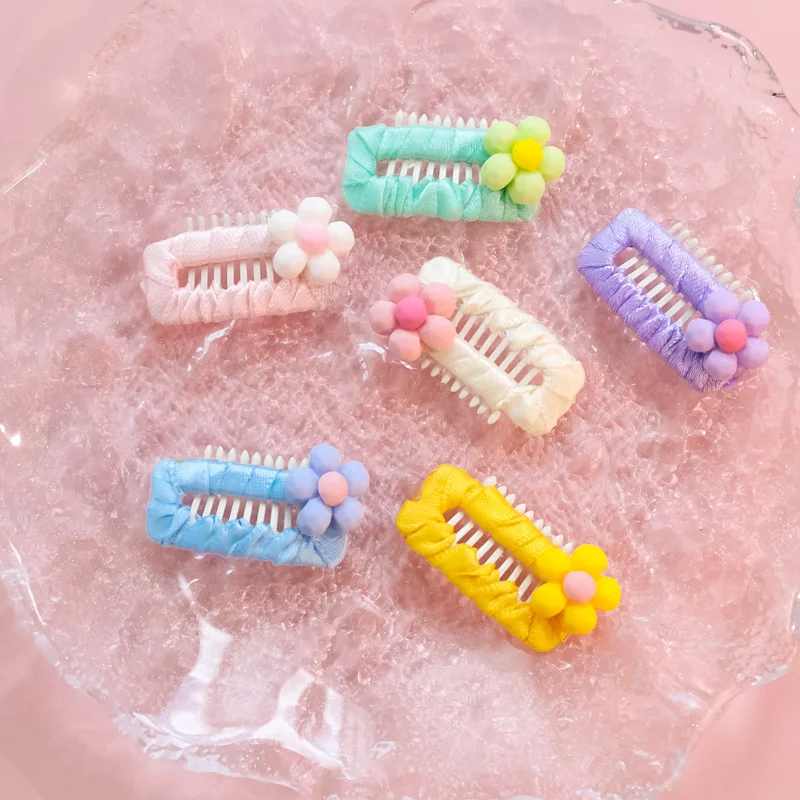 12pcs Pet Hairpins Handmade Dog Hair BB Clip Colorful Flower Cat Puppy Headdress Pet Grooming Hair Clip Accessories