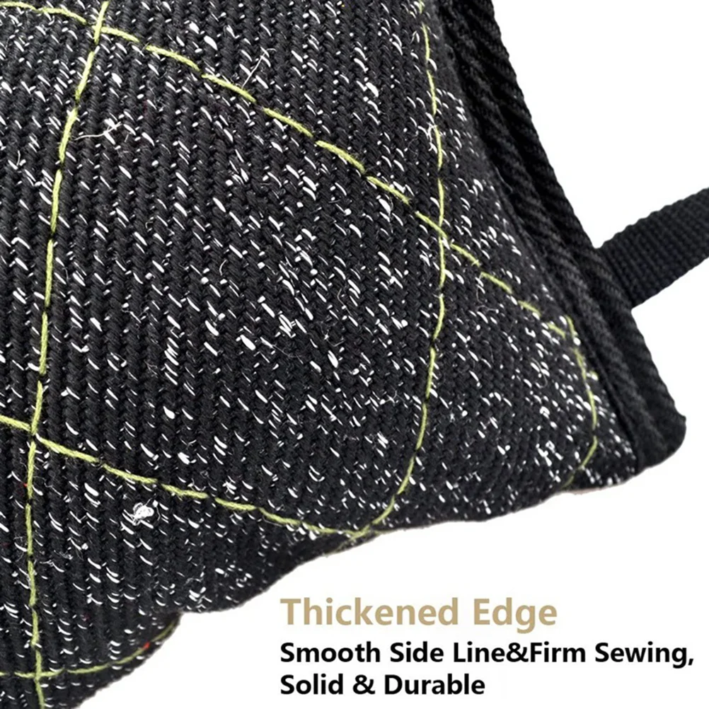 

3 Handles Heavy Duty Dog Bite Tug Jute Pillow Padded Comfort Grip for Training Sport Tugging Activities All Breeds