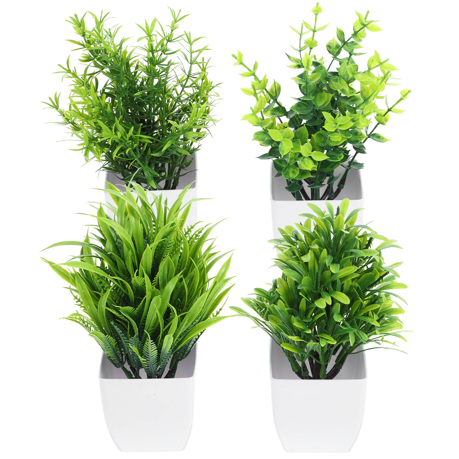 

4Pcs Artificial Potted Plant Bonsai Realistic Fake Green Plants Decor for Home Office Desk Indoor Garden Faux Plant in Pot