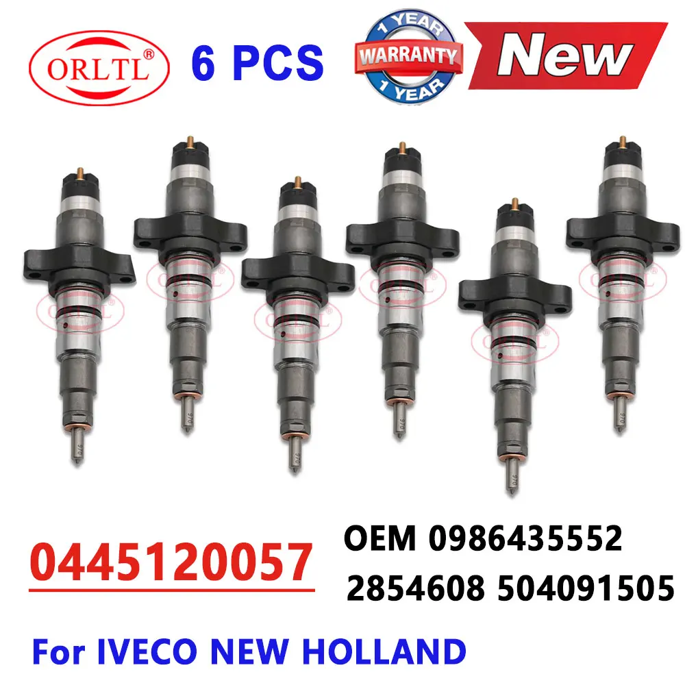 

6 PCS 0445120057 Common Rail Fuel Injection 0986435552 Nozzle Injector 2854608 504091505 2854608 For IVECO NEW HOLLAND