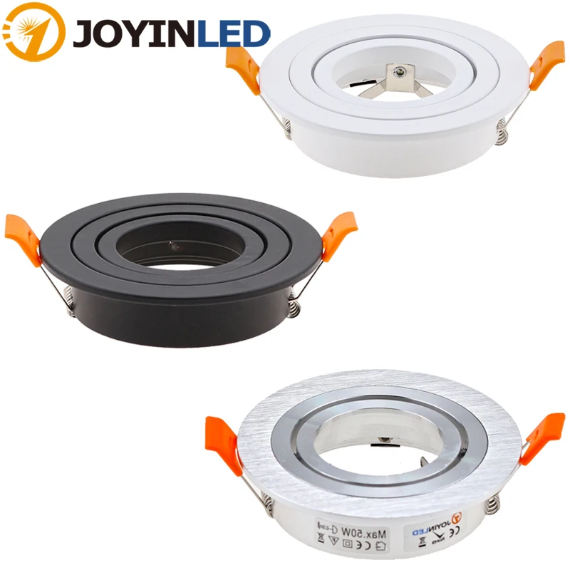 Aluminum GU10 MR16 Downlight Holder Fixture Frame Square Led Adjustable LED Ceiling Spot Light Frame Led Ceiling Light Fixtures