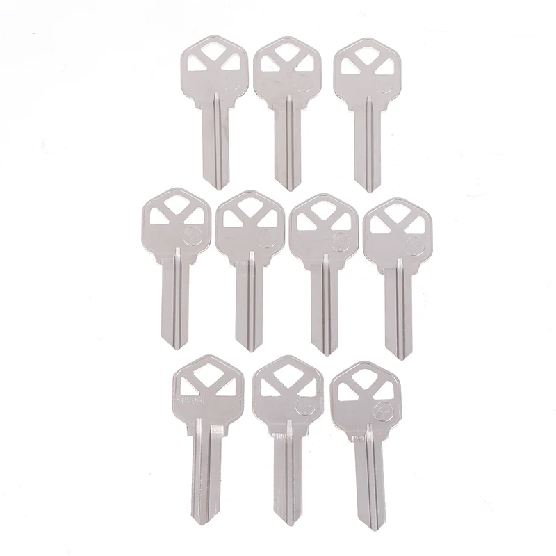 10 PCS KW1 Three Hole Hotel Door Thickening Unit Door Key Blank Key Blank Key Material Blank