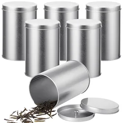Botes de lata para té, latas redondas de cocina de 16 Oz, cajas de almacenamiento vacías grandes para té suelto, especias, café y caramelo, 6 uds.