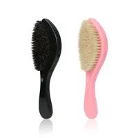Super Free Logo Afro Pro Wave Brush Curve 360 Wave Brush Medium Texture Boar Bristles and Nylon Beard Brush